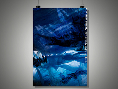 They already swim in plastic blue design experimental mixedmedia original photography plastic pollution poster poster design