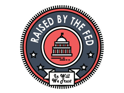Raised by the Fed Logo flat illustrator logo vector