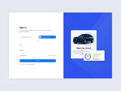 Sing in page | web ui create account log in login login page sign in page sing in singin social proof split screen testimonial ui design webflow