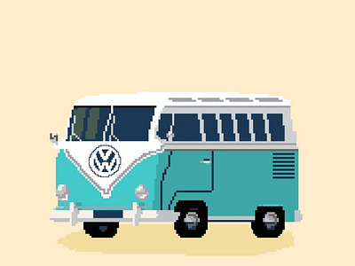 VW Combi Pixel drawing illustration pixel art pixel perfect uidesign vw