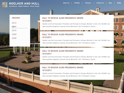 News article listing - Noelker and Hull news webdesign