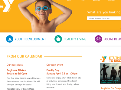 YMCA icon navigation orange webdesign