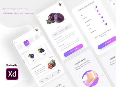 Food app ui by Lusine Av. on Dribbble