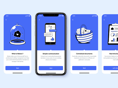 Matera App Onboarding 👋 app blue design figma illustration ios mobile onboarding ui ux
