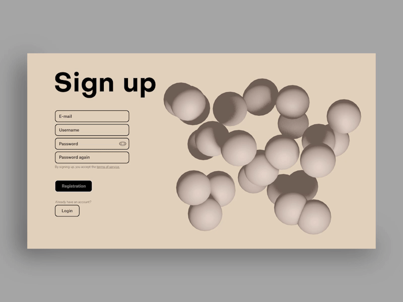 (MU) Daily UI 01 - Sign Up page 3d animation cinema4d dailyui form illustration registration signup ui ux web webdesign