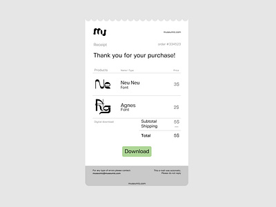 Daily UI 17 - Email receipt