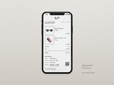 Daily UI #017 - Email Receipt app appdesign dailyui dailyui017 dailyuichallenge design emailreceipt gradient interfacedesign receipt ui uidesign xd