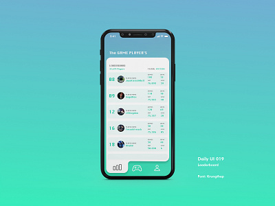 Daily UI #019 - Leaderboard app appdesign dailyui dailyui019 dailyuichallenge design gradient interfacedesign leaderboard uidesign xd