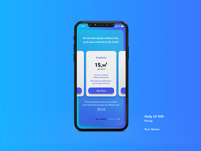 Daily UI #030 - Pricing app appdesign dailyui dailyui030 dailyuichallenge design gradient interfacedesign pricing pricing plan ui uidesign xd