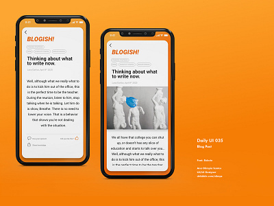 Daily Ui Challenge #035 - Blog Post app appdesign blog blog post dailyui dailyui035 dailyuichallenge design gradient interfacedesign uidesign userinterface xd