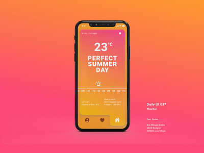 Daily Ui Challenge #037 - Weather app appdesign dailyui dailyui037 dailyuichallenge design gradient interfacedesign ui uidesign weather weather app xd