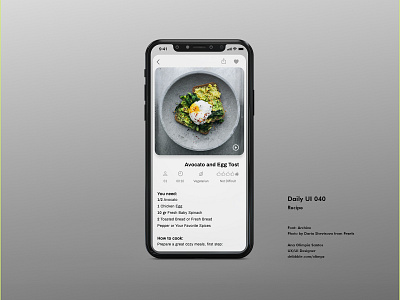 Daily Ui Challenge #040 - Recipe