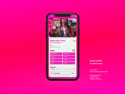 Food/Drink Menu #043 DailyUi Challenge