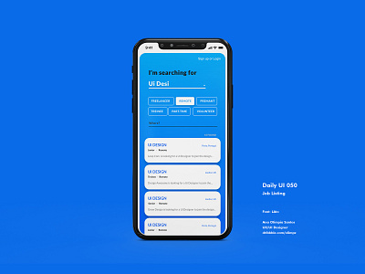 Job Listing #050 DailyUi Challenge app appdesign dailyui dailyui050 dailyuichallenge design gradient interface interfacedesign job job listing ui uidesign xd