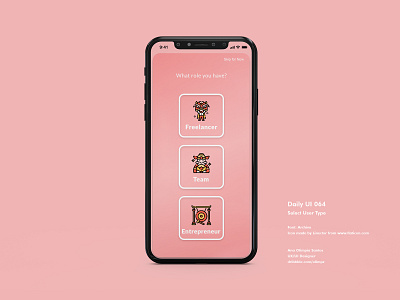 Select you User Type #064 DailyUi Challenge