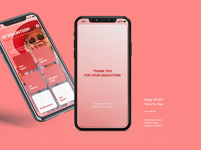 Thank You Page #077 DailyUi Challenge app appdesign dailyui dailyui077 dailyuichallenge design gradient interfacedesign thank you thank you page ui uidesign volunteer xd