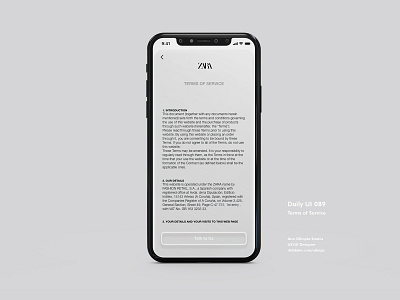 Terms of Service #089 DailyUi Challenge