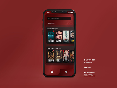 Curated for You #091 DailyUi Challenge app appdesign curated dailyui91 dailyuichallenge film interface interfacedesign movie ondemand search series uidesign xd