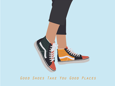 Good Shoes Take You Good Places cartoon cartoon illustration cartoons design graphic graphic design graphicdesign illustration vector