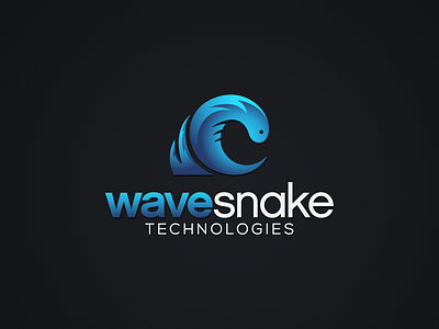 WaveSnake blue logo snake software tech water wave