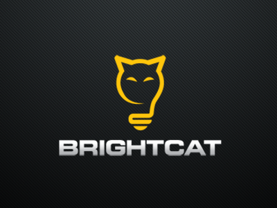 Brightcat bright cat group innovative lightbulb logo smart