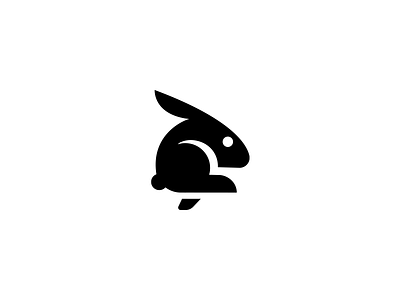 Minimal Rabbit abstract animal bunny hare logo mark minimal rabbit run runner running