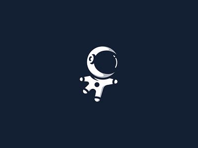 Astronaut astronaut character cosmos flying illustration logo mark moon nasa planet space stars