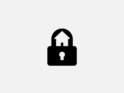 House Lock close closed home house keyhole lock locker logo mark minimal negativespace