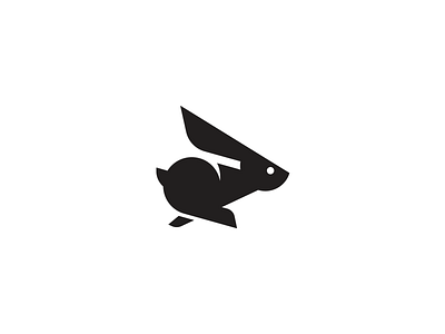Geometric Rabbit animal branding character cool fast geometric hare logo mark minimal modern rabbit run running