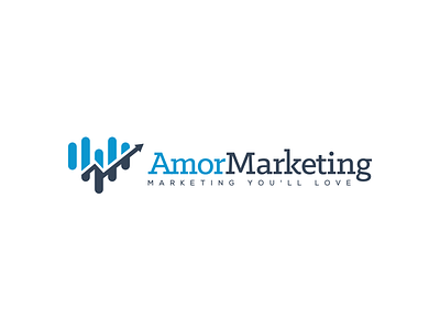 Amor Marketing arrow bars chart heart logo love marketing progress