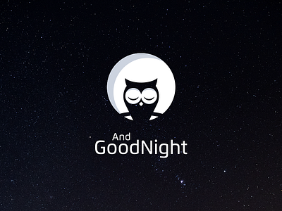 And Good Night chill logo moon night owl sky sleep stars