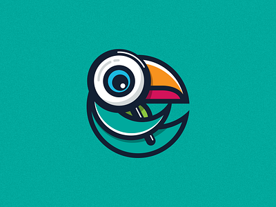 Tucan Logo bird colorful exotic logo mascot search startup tech tucan
