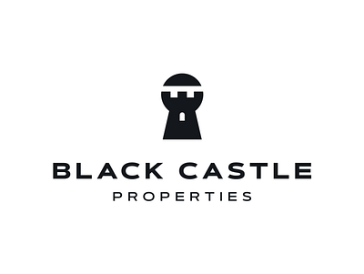 Black Castle black castle key keyhole logo properties real estate real estate agency tower