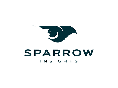 Sparrow Insights bird business consulting eye fly insights logo minimal sparrow