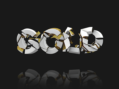 Gold Type 3d cinema explode gold letters type