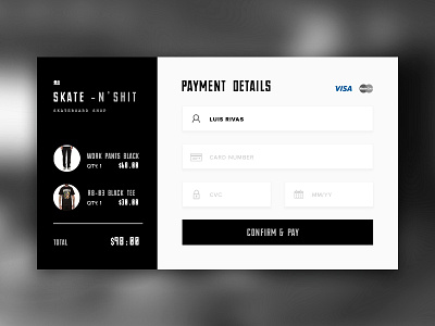 002 - Credit Card Checkout branding checkout dailyui shop skate skateboarding