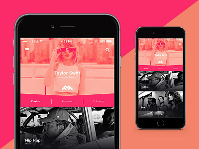 006 - User Profile app music pink profile purple streaming