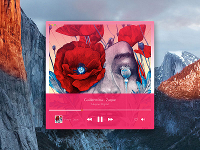 009-Music Player app dailyui desktop music pink profile purple
