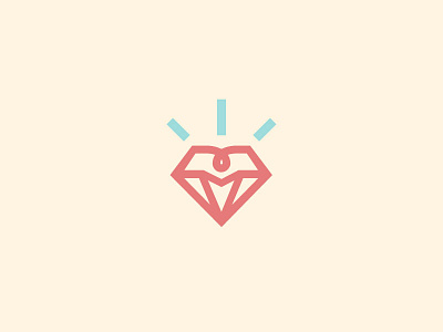 LoveDiamond - Jewelry brand diamond hearth icon jewelry line logo type