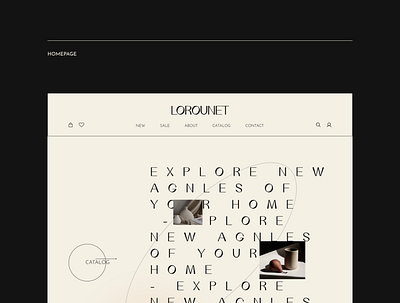 LOROUNET - Website Homepage aesthetic art design minimal moodboard typography ui ux web website