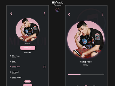 APPLE MUSIC APP | REDESIGN apple apple music apple pencil dark design designer icons illustrator iphone x israel lovecraft music music album sketch sketchapp ui design web design