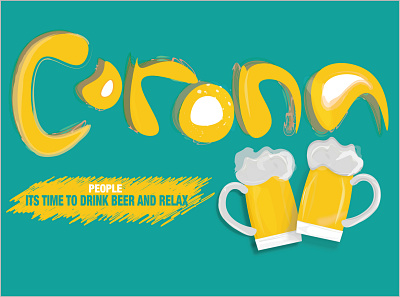 CORONA OR BEER ? beer colorful colorpalette corona coronavirus creative design illustration art illustrations illustrator paint photographer photoshop turquoise yellow