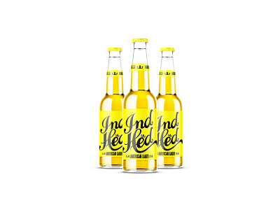 NEW IndHed® American Lager beer beer label bottle branding cerveja graphic design indhed label lager packaging packaging design yellow