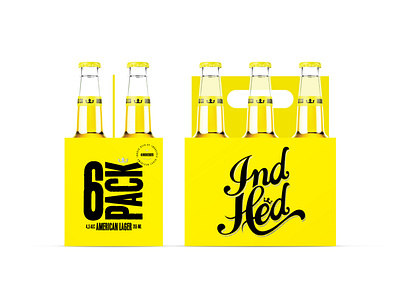 Branding and Packaging Design for IndHed® beer beer identity design beer package beer packaging beer packaging design branding graphic design identidade visual industriahed lager packaging packaging design product identity design yellow