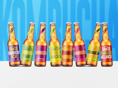 Branding and Packaging Design for Santa Kombucha bottle brand identity branding branding company byindustria graphic design graphicdesign happy identidade visual kombucha kombucha branding kombucha packaging kombucha packaging design label packaging packaging design