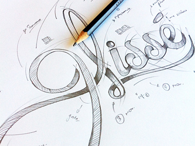 Glissé Logo Sketch ballet brand clothes desenho draw glisse identity industriahed logo rafe sketch typography