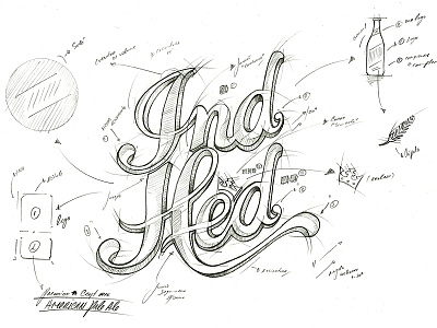 IndHed // Logo Sketch beer branding cerveja cerveza craft craftbeer design draw indhed industriahed logo sketch