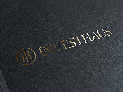 Investhaus / Metalic Gold Logo black branding business design financial gold identity industriahed investhaus investment logo marca