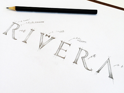 Rivera Logo Sketch barcelona branding concierge design identity industriahed logo marca rivera spain