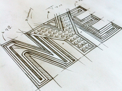 NYE Lettering drawing hand lettering industriahed lettering sketch type typography